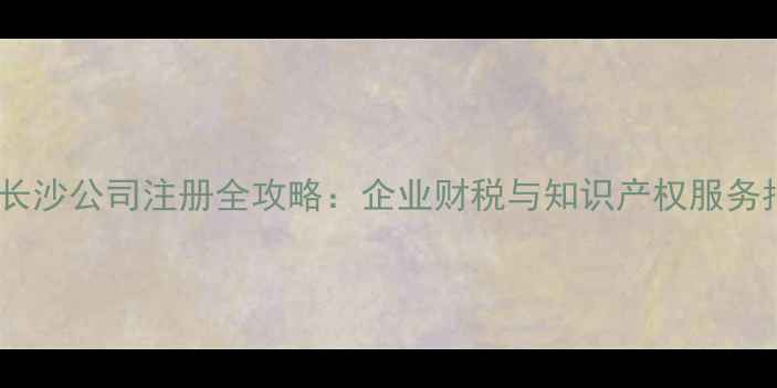 图片 湖南长沙公司注册全攻略：企业财税与知识产权服务指南2