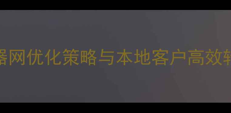 图片 湛江电器网优化策略与本地客户高效转化指南