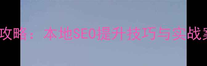 图片 湛江网站优化全攻略：本地SEO提升技巧与实战案例（最新版）1