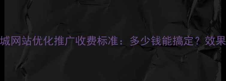 图片 潍坊潍城网站优化推广收费标准：多少钱能搞定？效果如何？