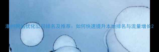 图片 潮州网站优化公司排名及推荐：如何快速提升本地排名与流量增长2