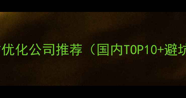 图片 电商网站优化公司推荐（国内TOP10+避坑指南）1