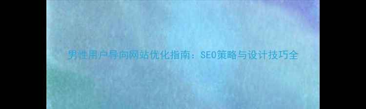 图片 男性用户导向网站优化指南：SEO策略与设计技巧全