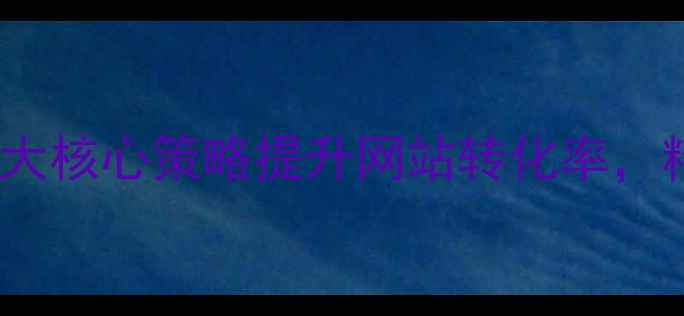 图片 界首企业必看！5大核心策略提升网站转化率，精准引流本地客户