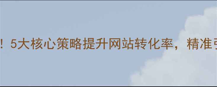 图片 界首企业必看！5大核心策略提升网站转化率，精准引流本地客户2