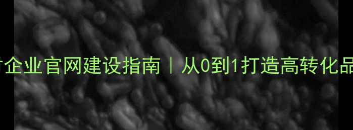 图片 番禺南村企业官网建设指南｜从0到1打造高转化品牌官网1