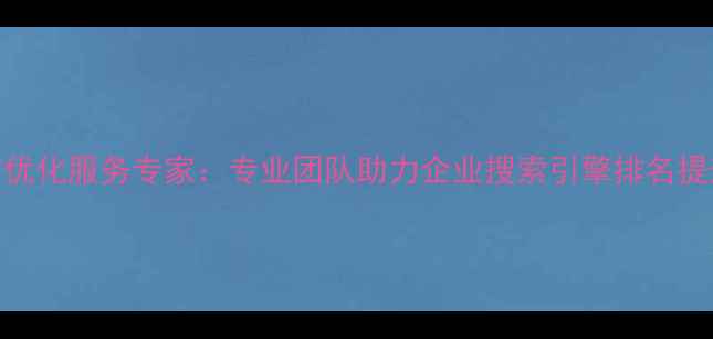 图片 白山地区网站优化服务专家：专业团队助力企业搜索引擎排名提升与流量增长