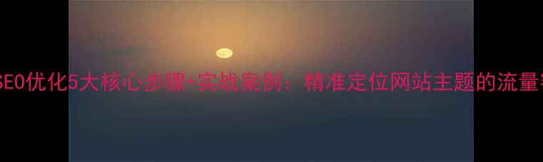 图片 百度SEO优化5大核心步骤+实战案例：精准定位网站主题的流量密码2