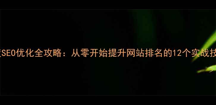 图片 百度SEO优化全攻略：从零开始提升网站排名的12个实战技巧2