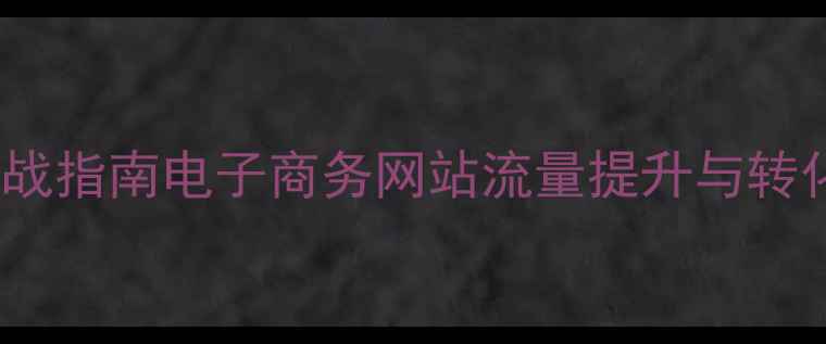 图片 百度SEO优化实战指南电子商务网站流量提升与转化率优化全攻略