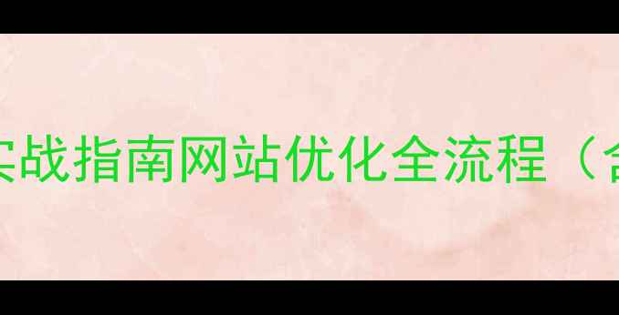 图片 百度SEO优化实战指南网站优化全流程（含完整教程）2