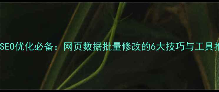 图片 百度SEO优化必备：网页数据批量修改的6大技巧与工具推荐2