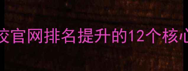 图片 百度SEO优化指南：学校官网排名提升的12个核心策略（附实操案例）2