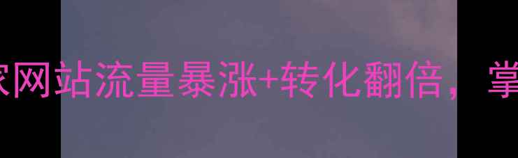 图片 百度SEO优化服务：商家网站流量暴涨+转化翻倍，掌握这7大网站优化技巧1