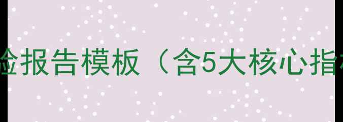图片 百度SEO优化网站优化实验报告模板（含5大核心指标+实战案例+数据验证）