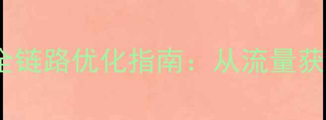 图片 百度SEO优化网站数据营销平台全链路优化指南：从流量获取到转化率提升的12个实战策略