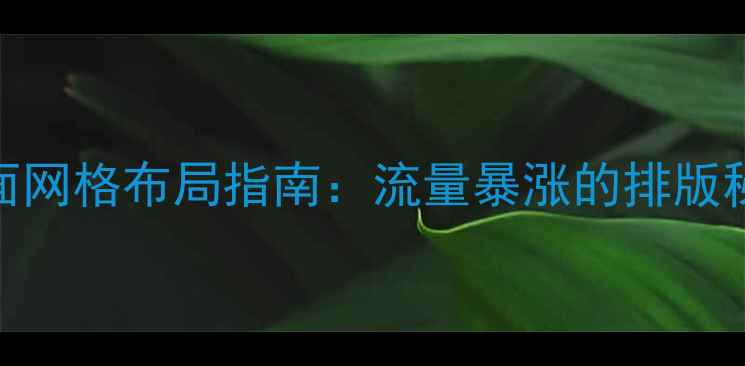 图片 百度SEO优化网页版面网格布局指南：流量暴涨的排版秘密（附实战案例）1