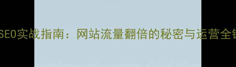 图片 百度SEO实战指南：网站流量翻倍的秘密与运营全链路1
