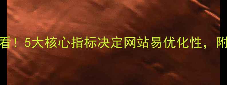 图片 百度SEO必看！5大核心指标决定网站易优化性，附实操指南1