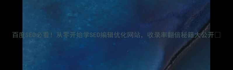 图片 百度SEO必看！从零开始学SEO编辑优化网站，收录率翻倍秘籍大公开🔥