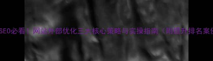 图片 百度SEO必看！网站外部优化三大核心策略与实操指南（附提升排名案例）1