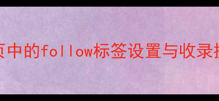 图片 百度SEO网页中的follow标签设置与收录提升全攻略2