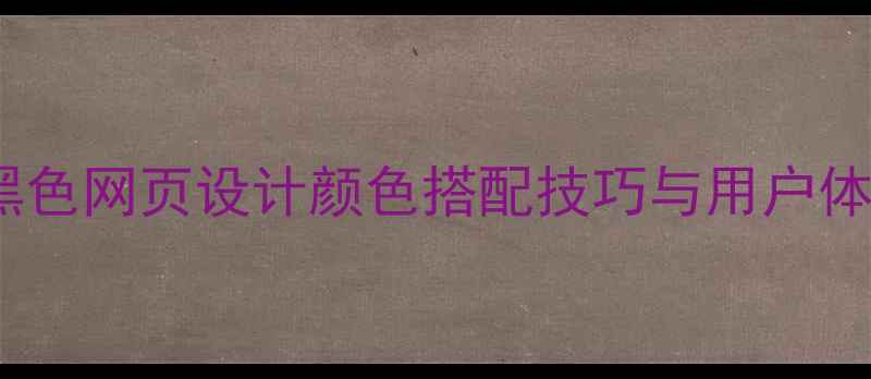 图片 百度推荐：黑色网页设计颜色搭配技巧与用户体验优化指南2