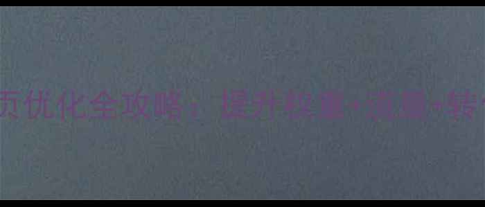 图片 百度算法下网站首页优化全攻略：提升权重+流量+转化率的6大核心策略