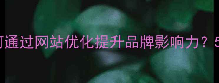 图片 盘锦企业如何通过网站优化提升品牌影响力？5大核心策略1