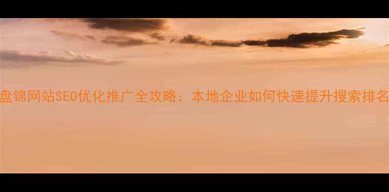 图片 盘锦网站SEO优化推广全攻略：本地企业如何快速提升搜索排名