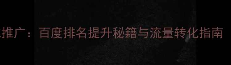 图片 福建漳州网站优化推广：百度排名提升秘籍与流量转化指南（最新实操方案）1