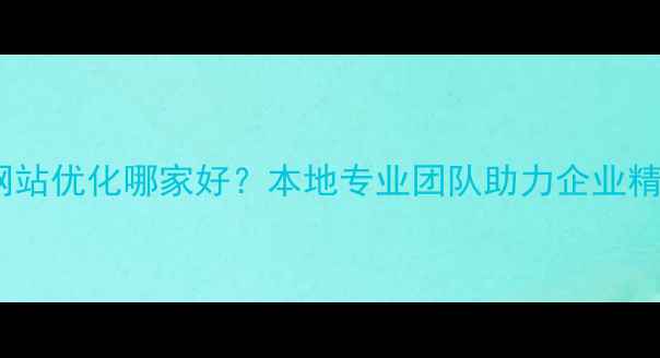 图片 秦淮区网站优化哪家好？本地专业团队助力企业精准获客2