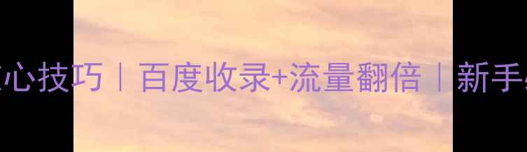 图片 站群优化5大核心技巧｜百度收录+流量翻倍｜新手必看避坑指南2