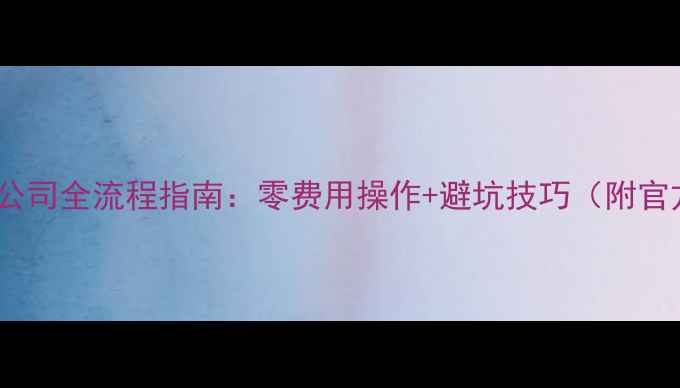 图片 网上注册公司全流程指南：零费用操作+避坑技巧（附官方入口）1