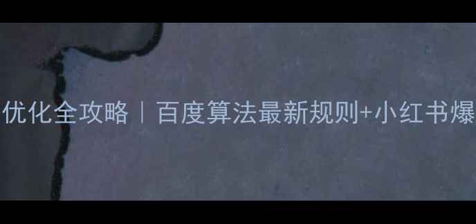 图片 网站SEO优化全攻略｜百度算法最新规则+小红书爆款模板2