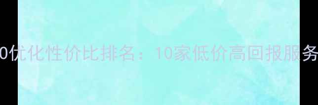 图片 网站SEO优化性价比排名：10家低价高回报服务商推荐