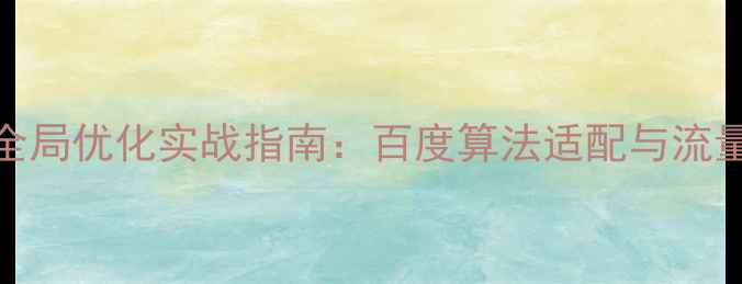 图片 网站SEO全局优化实战指南：百度算法适配与流量增长全1