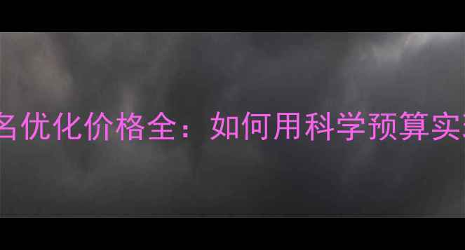 图片 网站SEO排名优化价格全：如何用科学预算实现流量增长