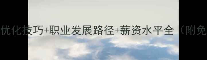 图片 网站优化SEO优化技巧+职业发展路径+薪资水平全（附免费工具包）2