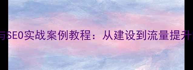 图片 网站优化与SEO实战案例教程：从建设到流量提升的全流程2