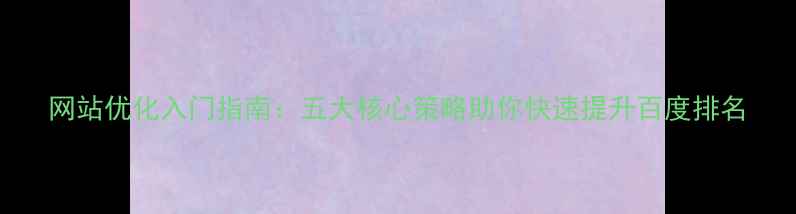 图片 网站优化入门指南：五大核心策略助你快速提升百度排名