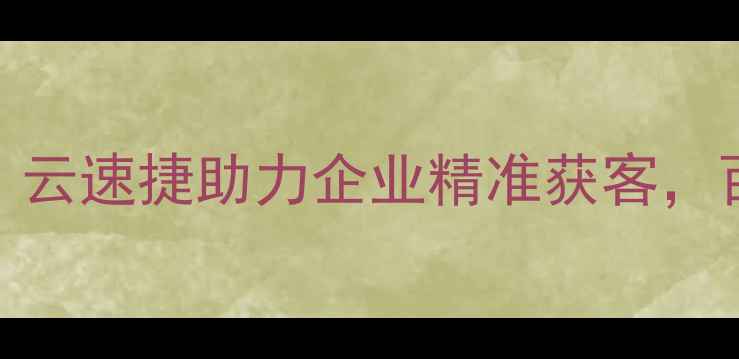 图片 网站优化全攻略：云速捷助力企业精准获客，百度SEO实战指南1