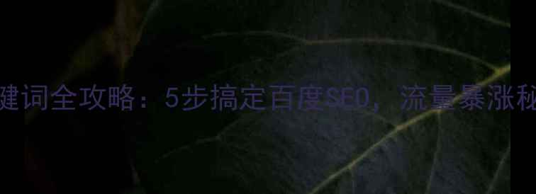 图片 网站优化关键词全攻略：5步搞定百度SEO，流量暴涨秘籍大公开！