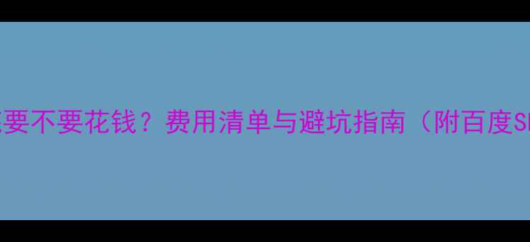 图片 网站优化到底要不要花钱？费用清单与避坑指南（附百度SEO优化技巧）