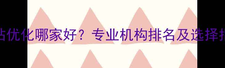 图片 网站优化哪家好？专业机构排名及选择指南