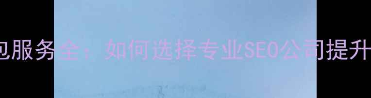 图片 网站优化外包服务全：如何选择专业SEO公司提升自然流量？1