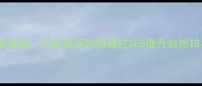 图片 网站优化实战指南：兴田德润如何通过SEO提升自然排名与转化率1