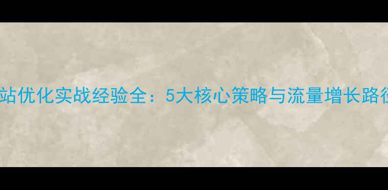 图片 网站优化实战经验全：5大核心策略与流量增长路径1