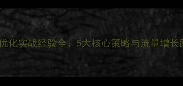 图片 网站优化实战经验全：5大核心策略与流量增长路径2