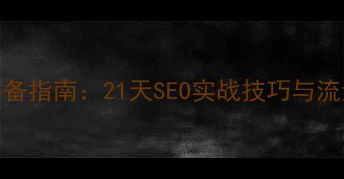 图片 网站优化必备指南：21天SEO实战技巧与流量增长方案